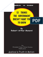 13 Things government doesn't want you to know