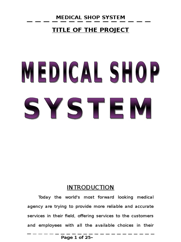 Medical Store Management System Project Report linoamj
