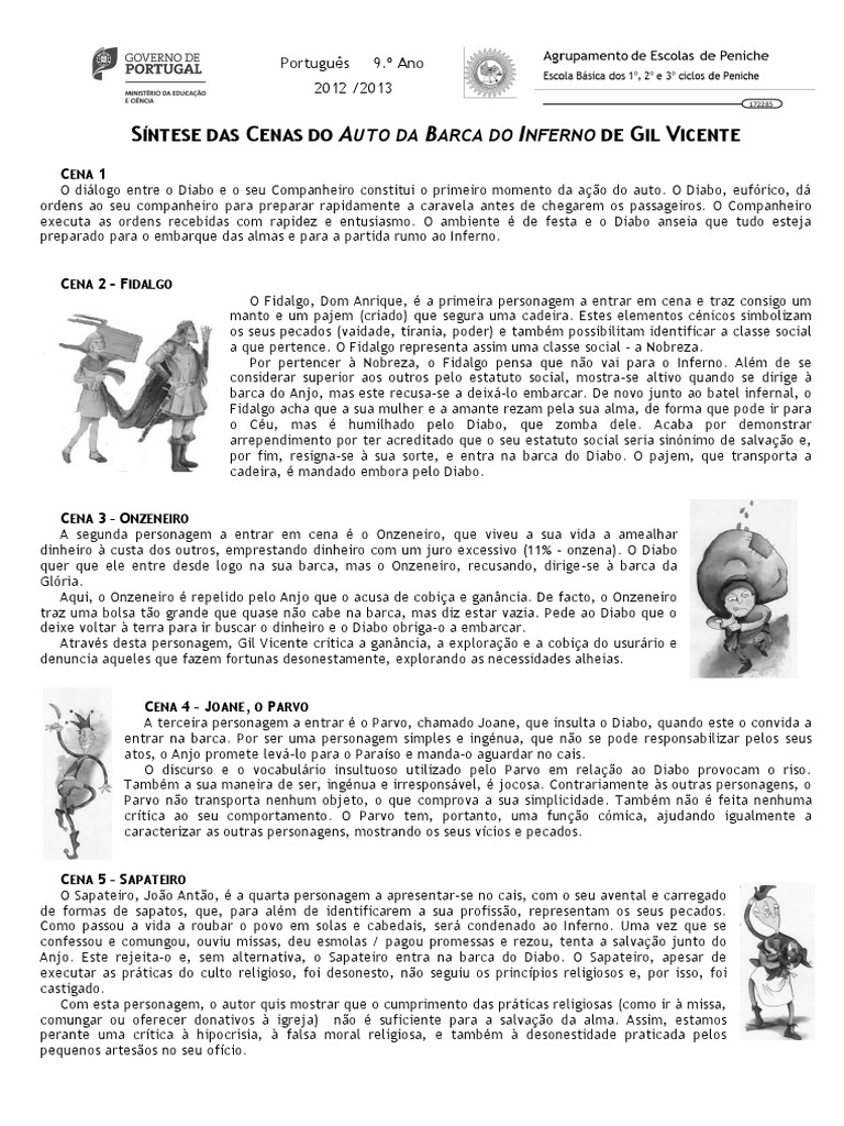 sinntesedascenasdoautodabarcadoinferno.pdf Diabo Salvação