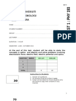 Confidential AP Uni Test 1 Optics Electrostatics