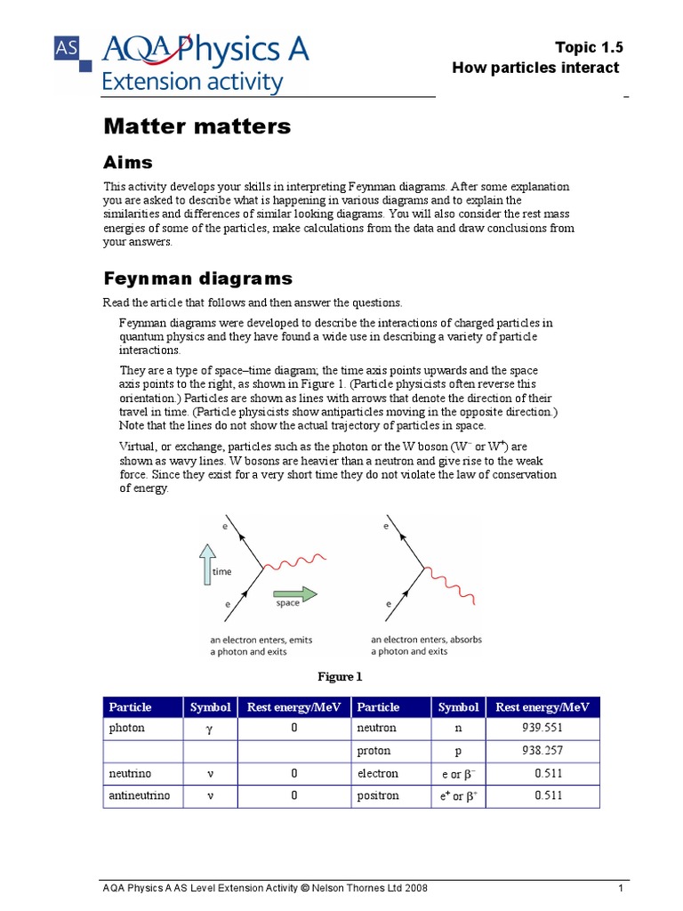 1 5 Feynman Diagrams Worksheet | PDF | Neutrino | Neutron
