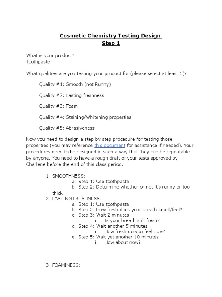 Toothpaste Quality Testing Procedures | PDF | Nature