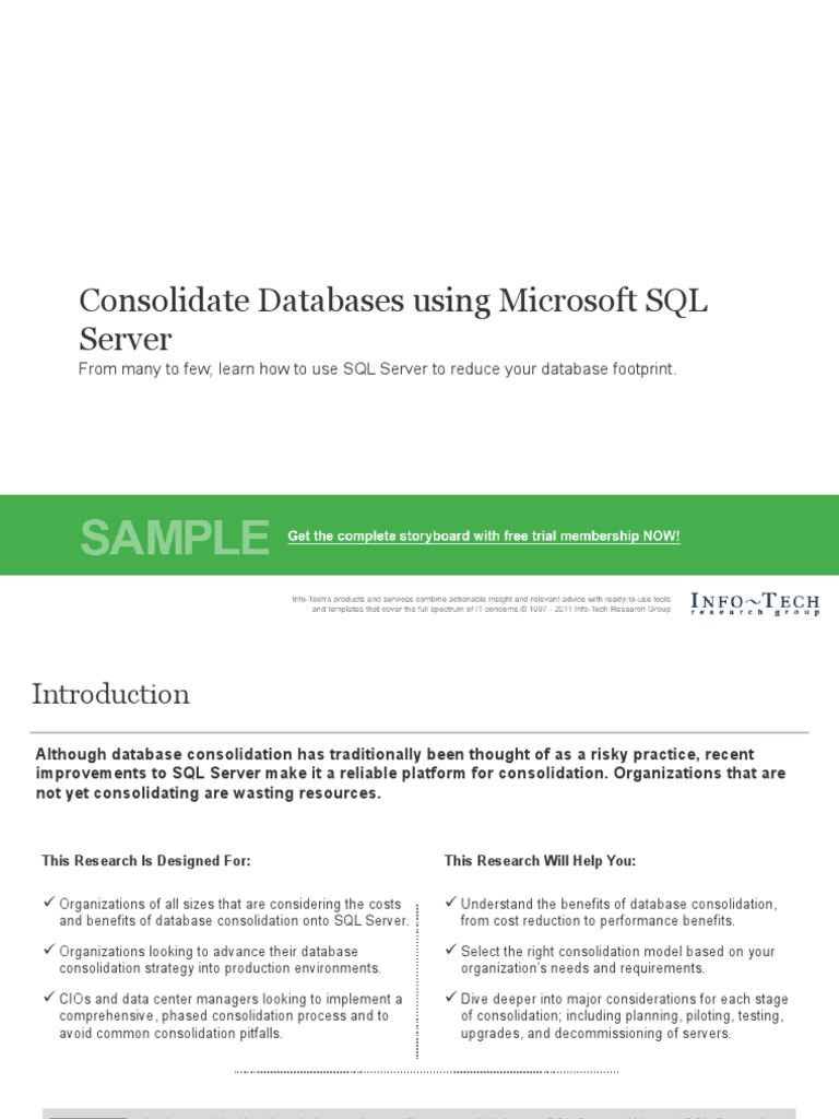 Maximizing the Benefits of Database Consolidation on SQL Server: A ...