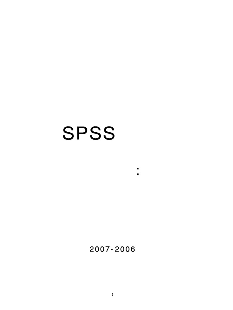 Statistical Analysis with SPSS Guide | PDF | Statistical Theory ...