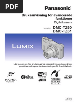 Panasonic Tz60 Bruksanvisning Svenska