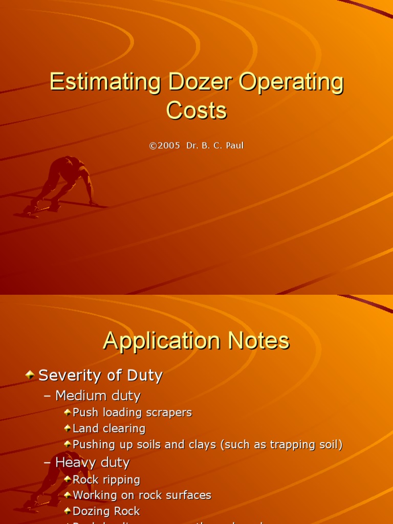 Dozer Operating Cost Estimation Guide | PDF | Soil | Human Resource ...