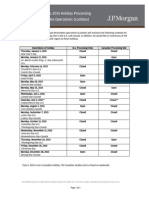 2015 Holiday Processing Schedule For Receivables Operations (Lockbox)