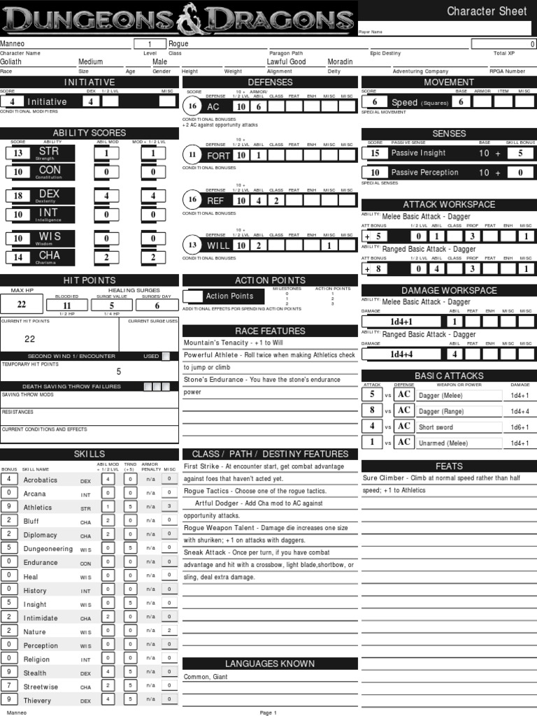 STR CON DEX INT WIS CHA: Initiative Initiative Defenses AC Movement ...