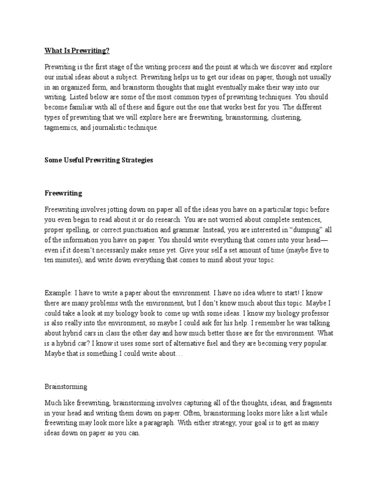 Pre writing methods image