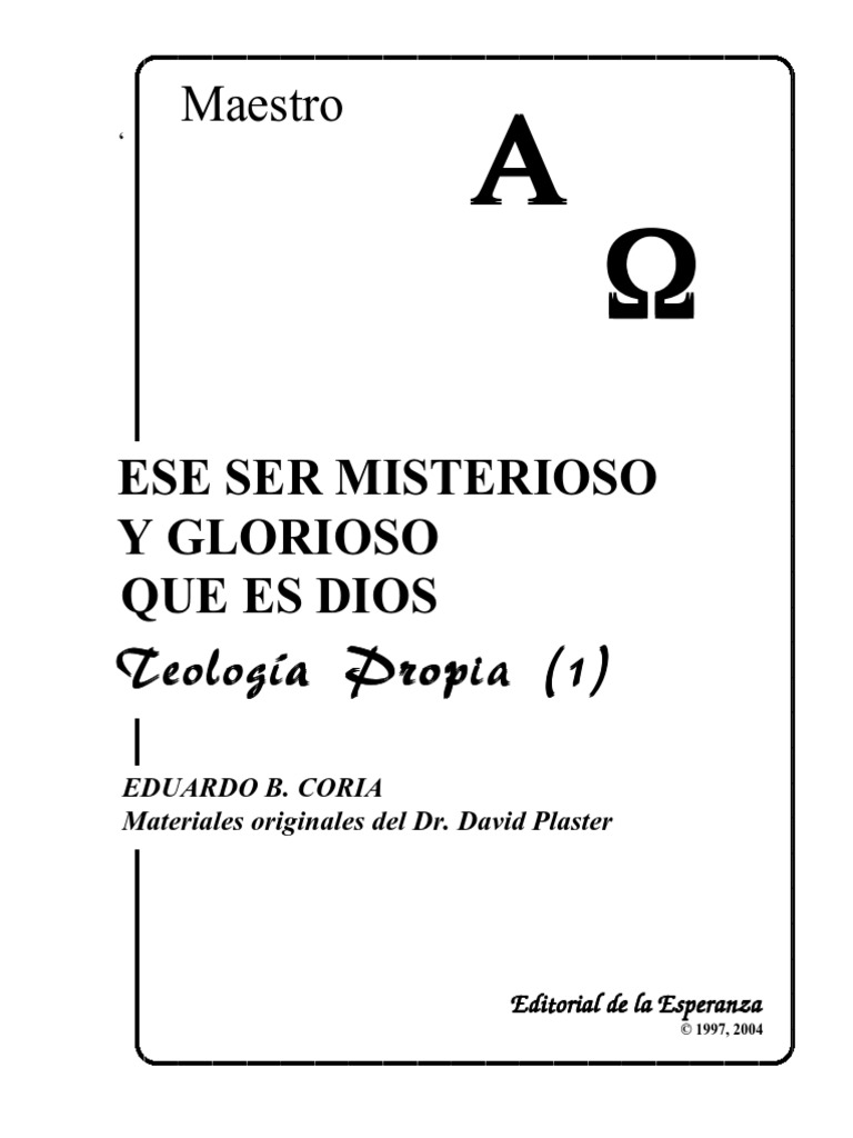 02 Teología Propia 1 Monoteísmo Dios