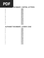 Alphabet in Binary, Capital Letters