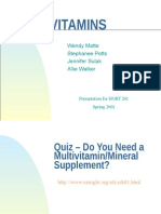 VITAMINS AND SUPPLEMENTS: AN OVERVIEW