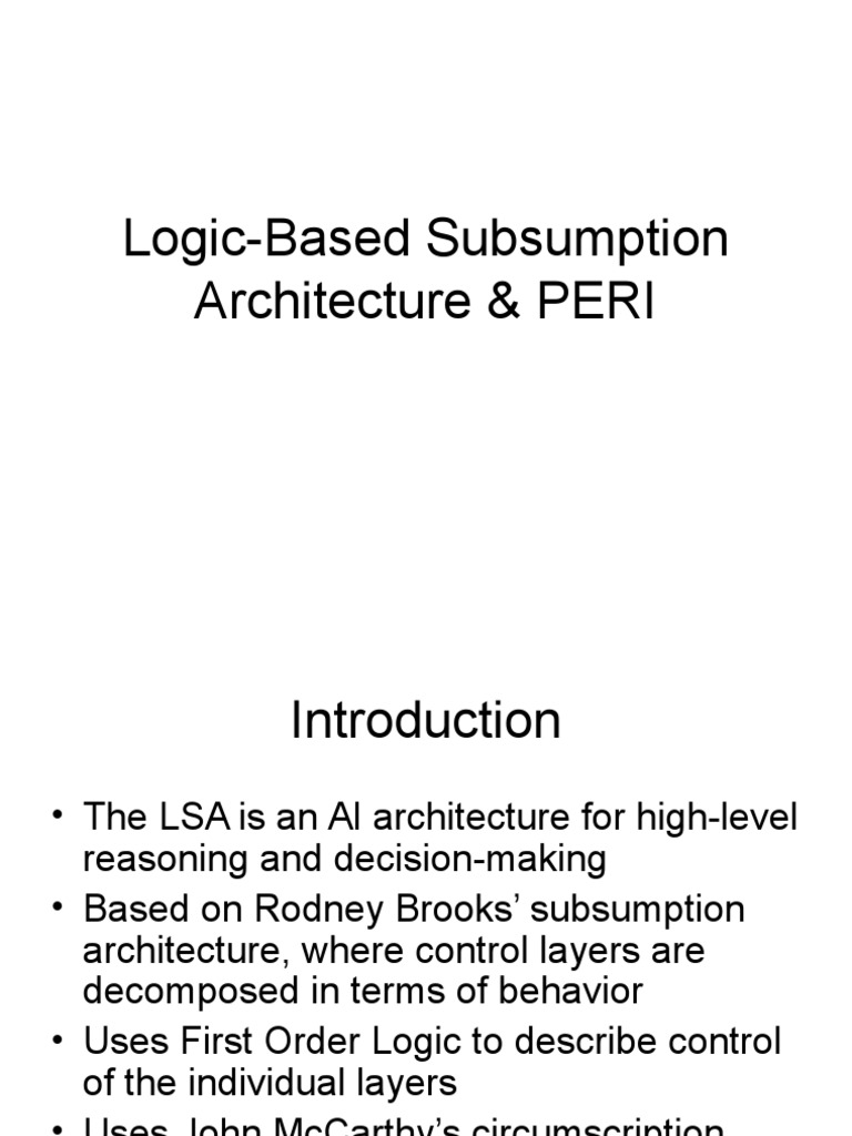 Logic Based Sub Arch | PDF | Formalism (Deductive) | Cognitive Science