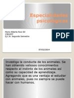 Especialidades Psicología