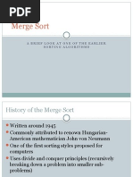 Merge Sort: A Brief Look at One of The Earlier Sorting Algorithms