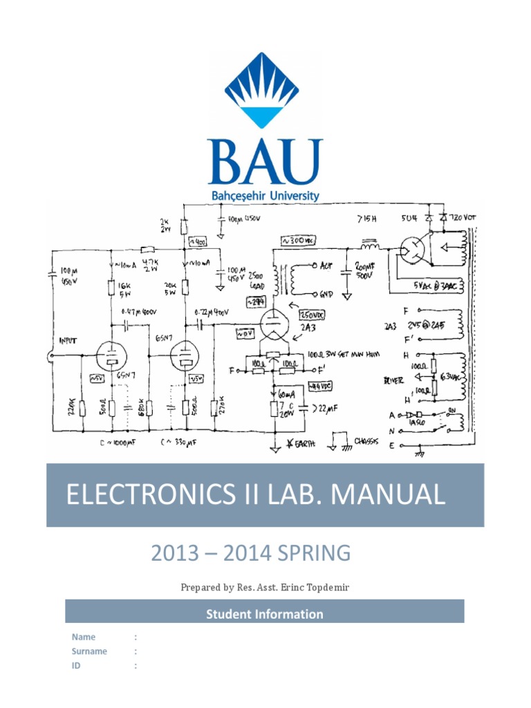 Electronics II Lab Manual PDF Rectifier Operational Amplifier