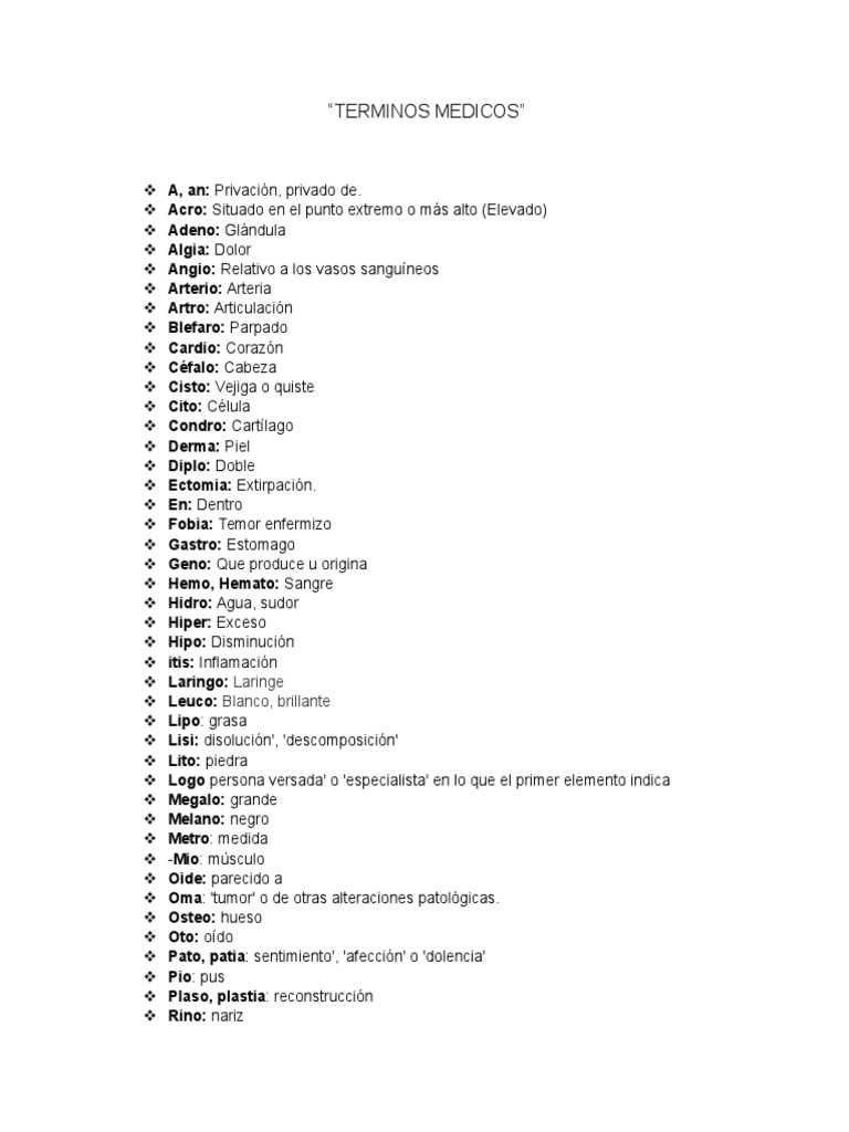Términos médicos