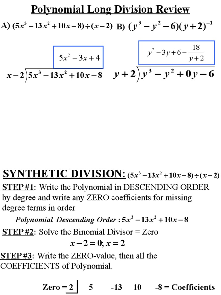 Polynomial Division for Students | PDF | Factorization | Quadratic Equation
