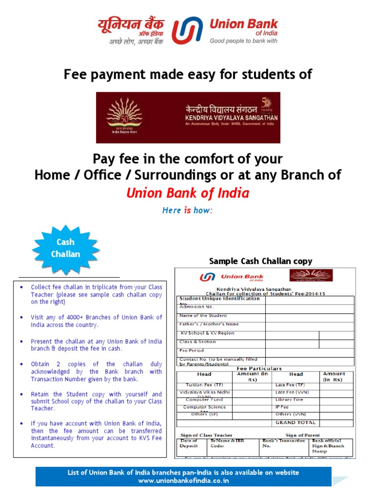 Ubi Challan Copy Fee Remit Payments Debit Card