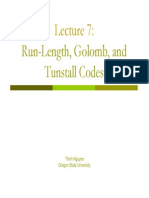 Run-Length, Golomb, and Tunstall Codes: Thinh Nguyen Oregon State University