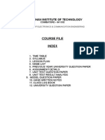 Course File Index: Hindusthan Institute of Technology