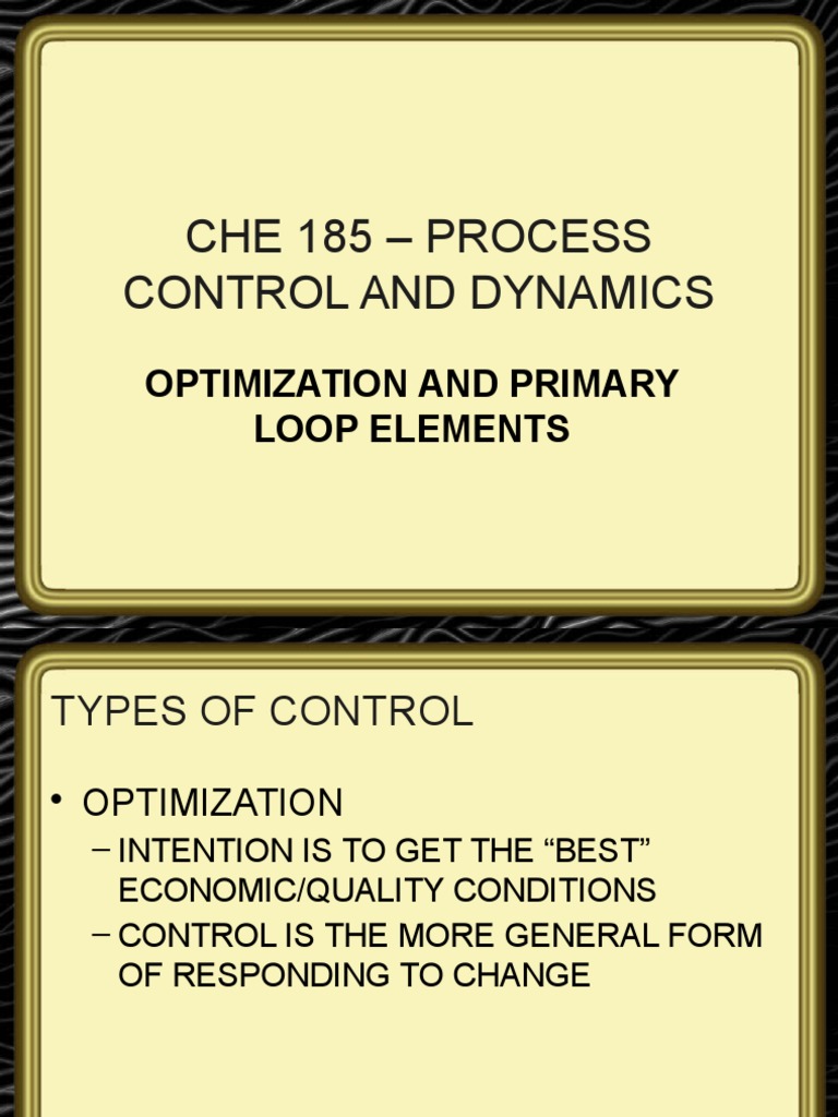 Lect. 03 Che 185 - Primary Loop Elements | PDF | Business | Computers