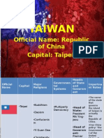 Taiwan: Official Name: Republic of China Capital: Taipei