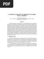 A General Overview of Tribology of Sheet Metal Forming PDF