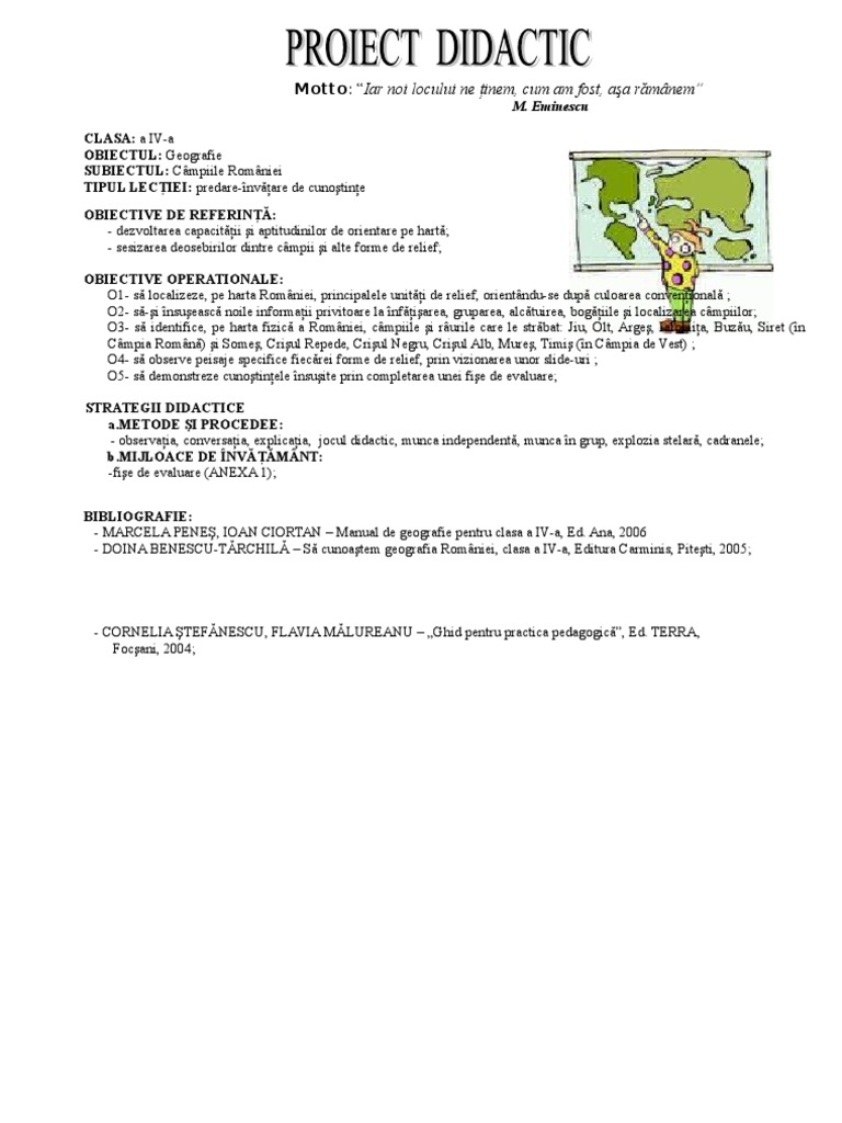 Proiect Didactic Geografie