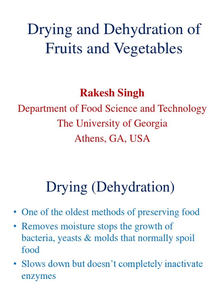 Drying and Dehydration of Fruits and Vegetables.pdf | Vegetables ...
