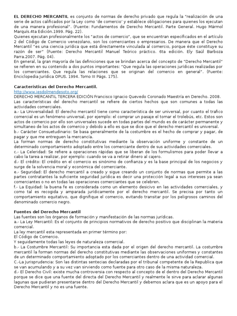 EL DERECHO MERCANTIL.docx Comercio Ley estatutaria