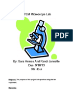 STEM Microscope Lab: Purpose: The Purpose of This Project Is To Practice Using The Lab