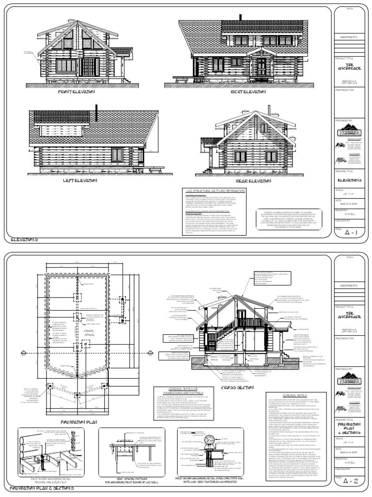 Front Elevation Right Elevation: THE Anchorage | PDF | Framing  (Construction) | Wall