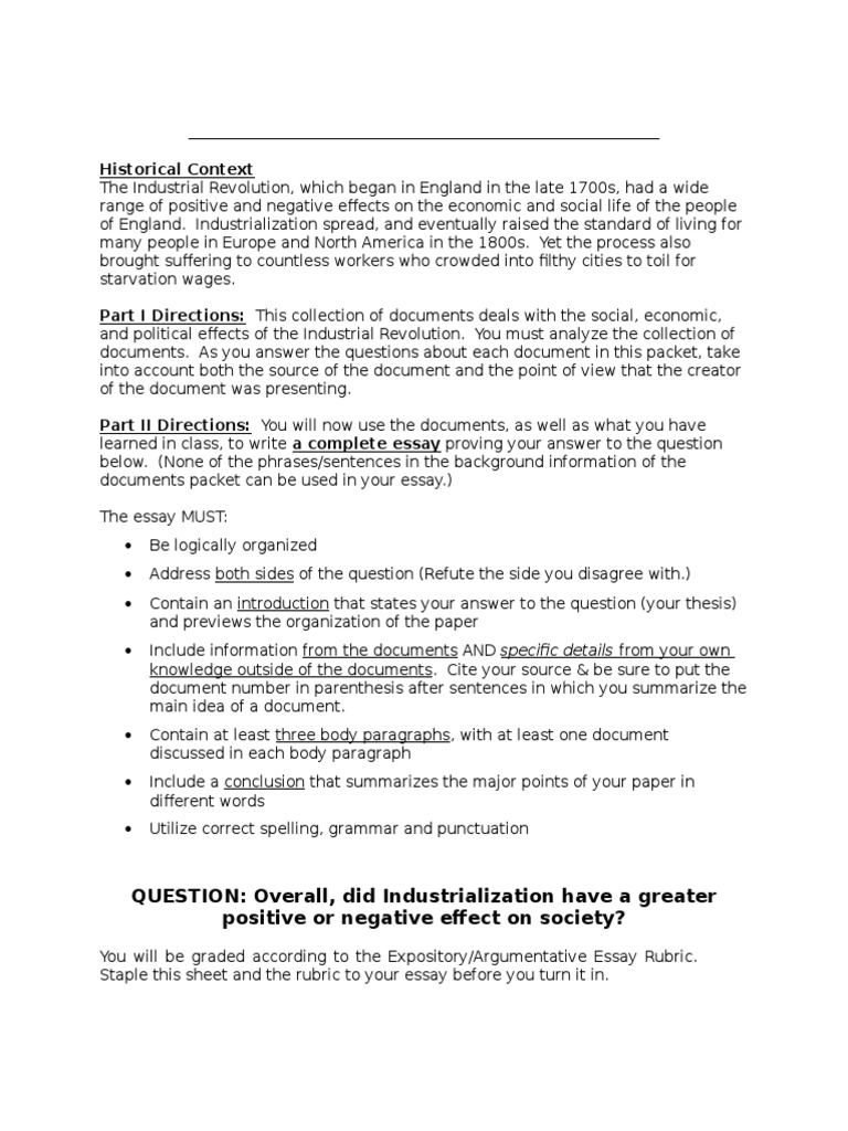 Conclusion for industrial revolution essays image