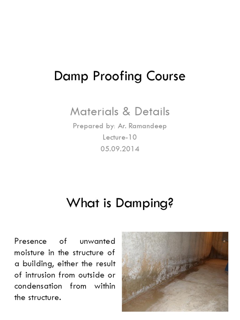 Damp Proofing Course PDF Asphalt Building Technology