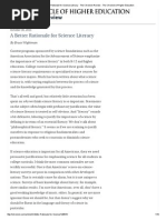 A Better Rationale for Science Literacy - The Chronicle Review - The Chronicle of Higher Education