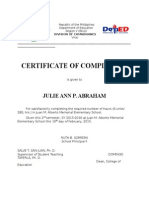 Certificate of Completion: Julie Ann P. Abraham