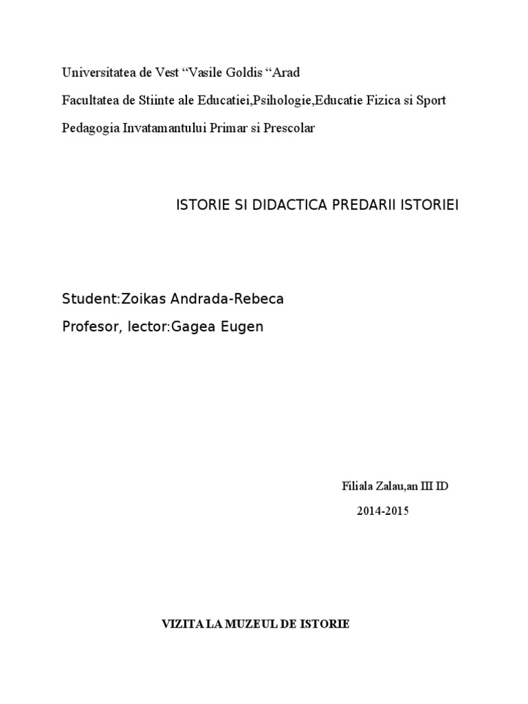 Vizita La Muzeul De Istorie