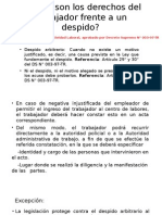 Derechos Del Trabajador Frente A Un Despido