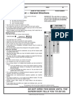 SAT Reasoning Test - General Directions: Do Not Open This Book Until The Supervisor Tells You To Do So