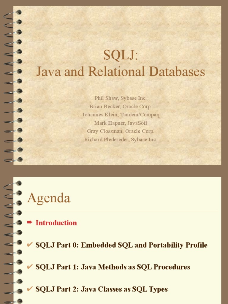 SQLJ: Java and Relational Databases | PDF | Sql | Method (Computer ...