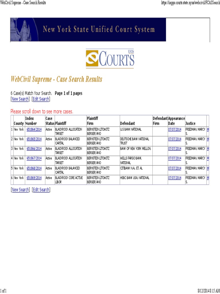 WebCivil Supreme Case Search Results | PDF | Financial Services ...