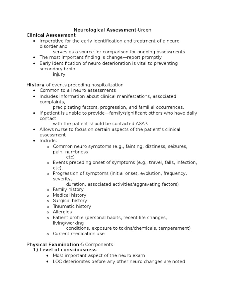Neurological Assessment Human Anatomy Nervous System