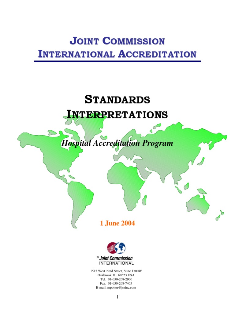 JCI Standards Interpretation_June12004 Patient Medical Prescription