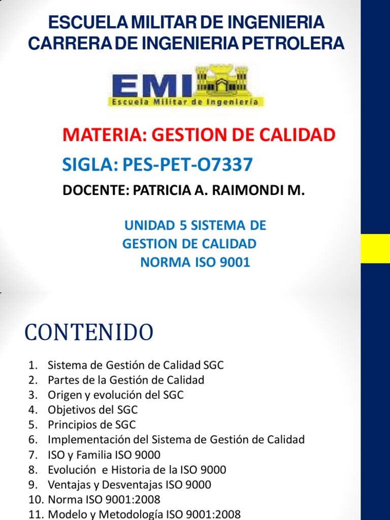 Sistema de Gestión de Calidad ISO 9001 | PDF | Gestión de la calidad ...