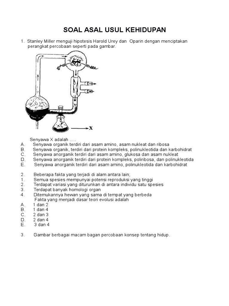 Soal Asal Usul Kehidupan
