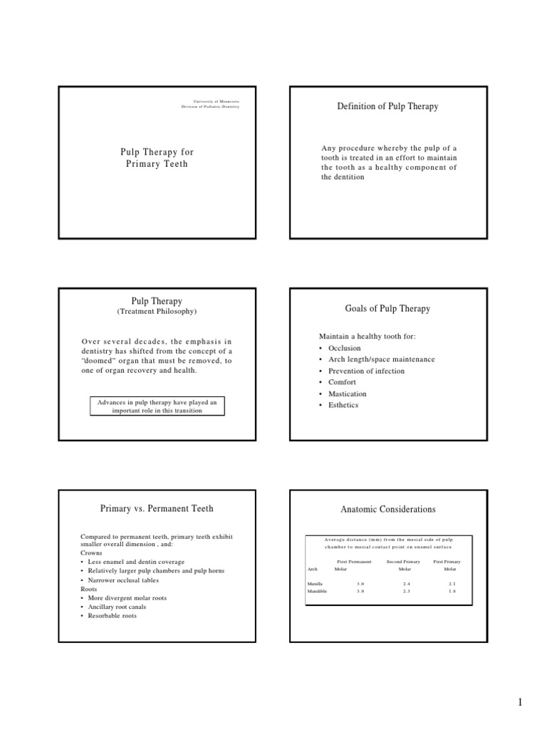 Pulp Therapy for Primary Teeth | PDF | Tooth | Dentistry Branches