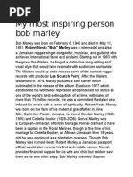 My Most Inspiring Person Bob Marley: Lee Scratch Perry