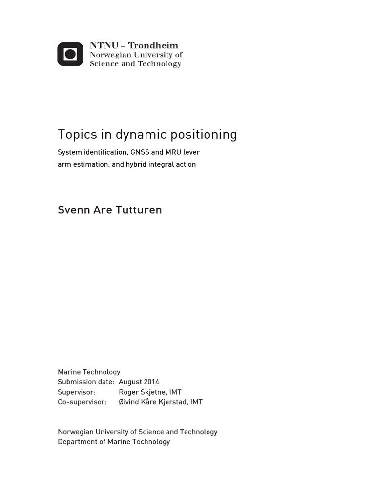 Dynamic Positioning System Identification | PDF | Control Theory ...