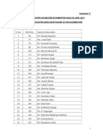 Annexure - C' Result of Advocates-On-Record Examination Held in June, 2014 List of The Advocates Who Have Passed in The Examination